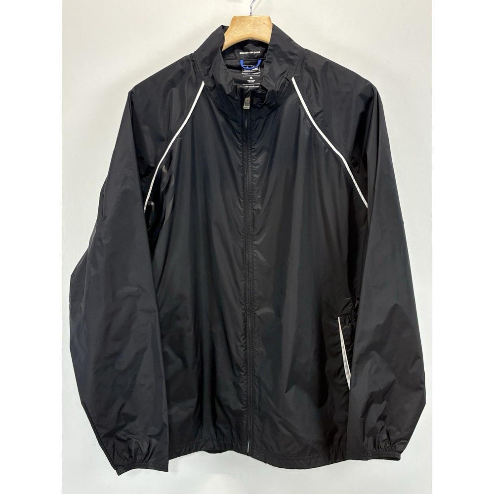 Adidas Golf ClimaProof Packable Rain Jacket Black Mens XL Windbreaker Waterproof